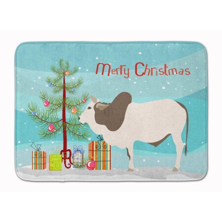 Carolines Treasures Malvi Cow Christmas Machine Washable Memory Foam Mat BB9197RUG